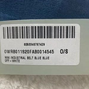 Off White Mini Industrial Blue Belt with Tag Off-White | Accessories | Off White Mini Industrial Blue  main image 4